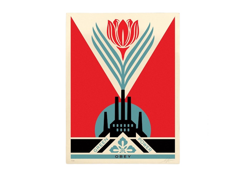 Shepard Fairey Green Power Print (Signed, Edition of 350) Red