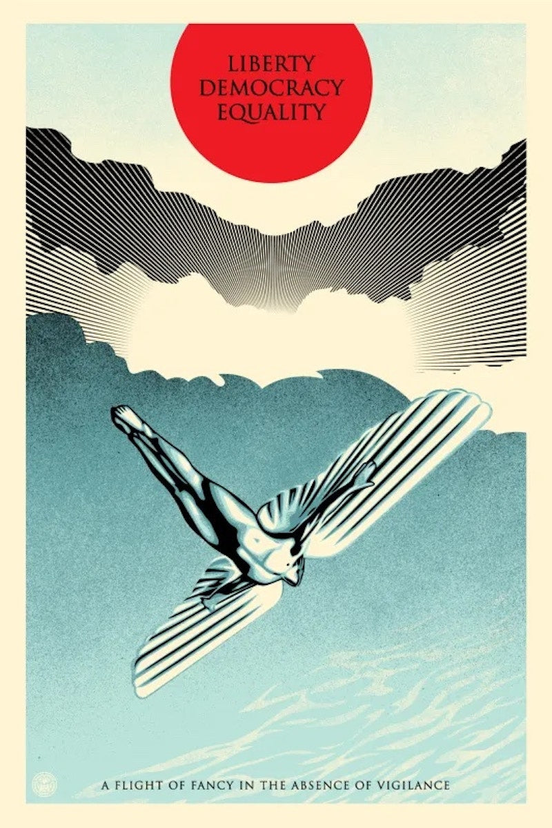 Shepard Fairey Icarus Democracy Print (Signed, Edition of 500)