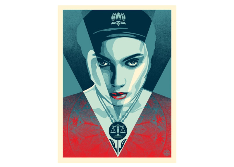 Shepard Fairey Justice Woman Print Blue (Signed, Edition of 550)