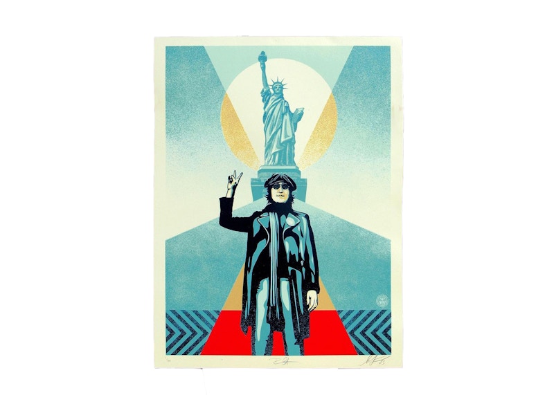 Shepard Fairey Lennon Peace and Liberty Print (Signed, Edition of 300) Blue