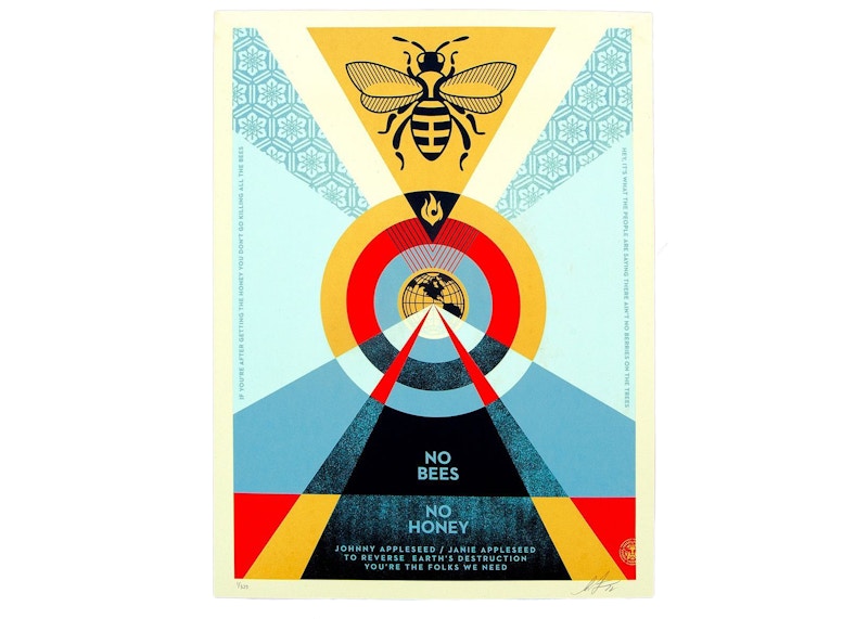 Shepard Fairey No Bees No Honey Print (Signed, Edition of 325) Yellow