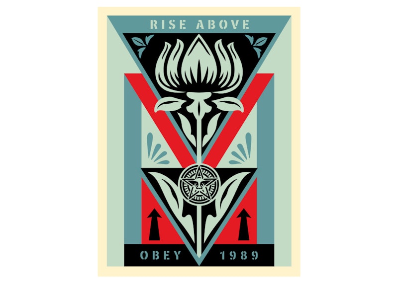 Shepard Fairey Obey Deco Flower Print Blue (Signed, Edition of 300)