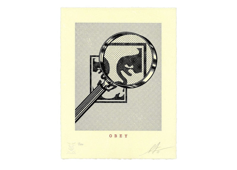 Shepard Fairey Obey Magnifying Glass Letterpress Print (SIgned, Edition of 350)