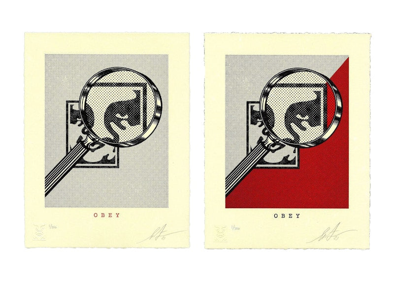 Shepard Fairey Obey Magnifying Glass Letterpress Print Set (SIgned, Edition of 350)