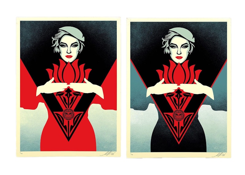 Shepard Fairey Obey Noir Flower Women Print Set (Signed, Edition of 400)