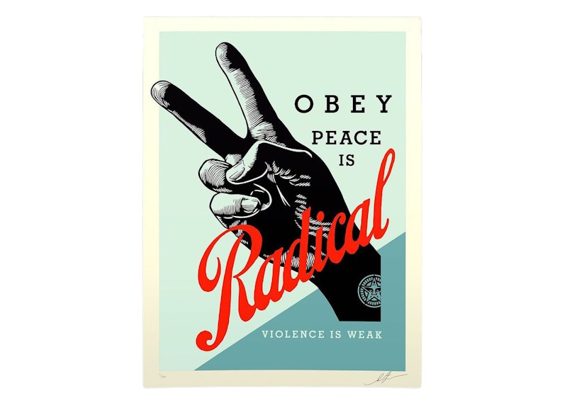 Shepard Fairey Obey Radical Peace Print (Signed, Edition of 375) Blue