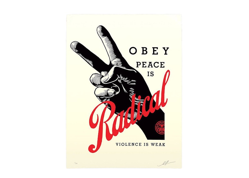 Shepard Fairey Obey Radical Peace Print (Signed, Edition of 375) Cream