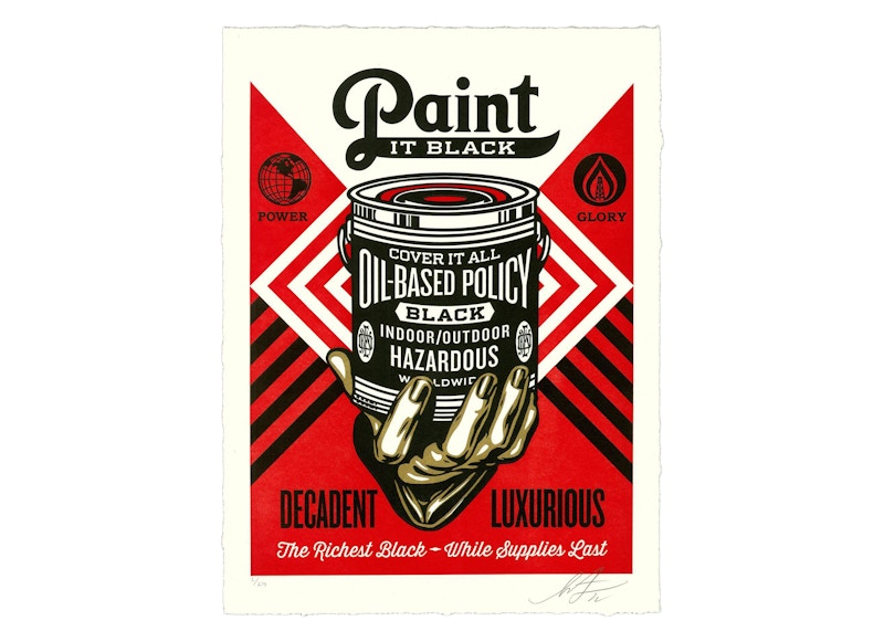 Shepard Fairey Paint it Black Letterpress (Positive-Propaganda Edition) Print (Signed, Edition of 275)