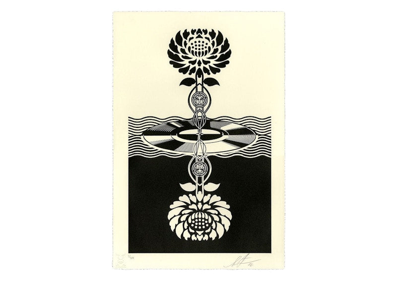 Shepard Fairey Post-Punk Flower Print (Signed, Edition of 375) Black