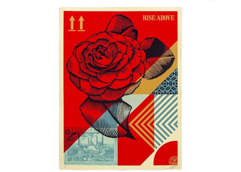 Shepard Fairey Rise Above Flower Print (Signed, Edition of 625)