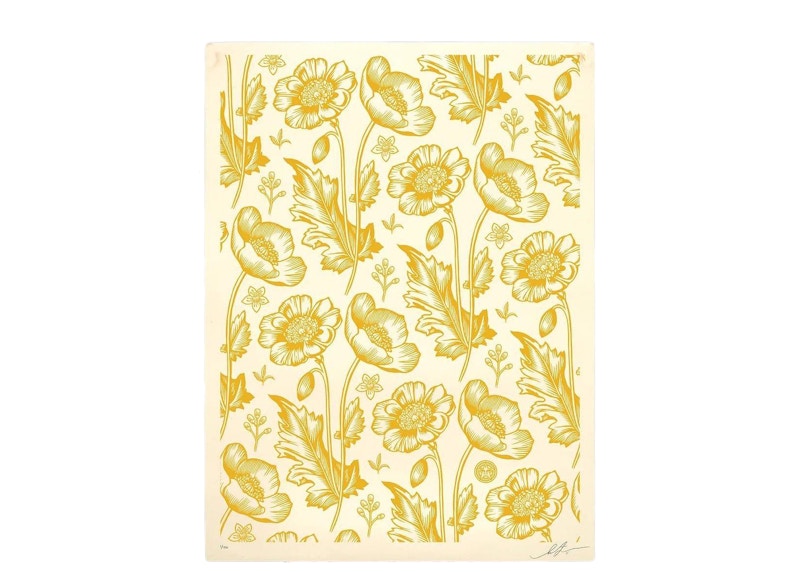 Shepard Fairey Sedation in Bloom Print (Signed, Edition of 150) Cream/Yellow
