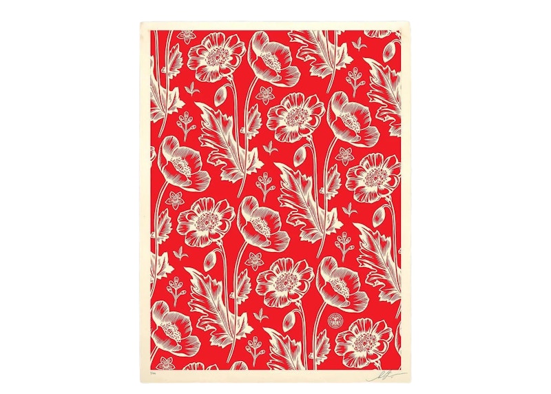 Shepard Fairey Sedation in Bloom Print (Signed, Edition of 150) Red/Cream