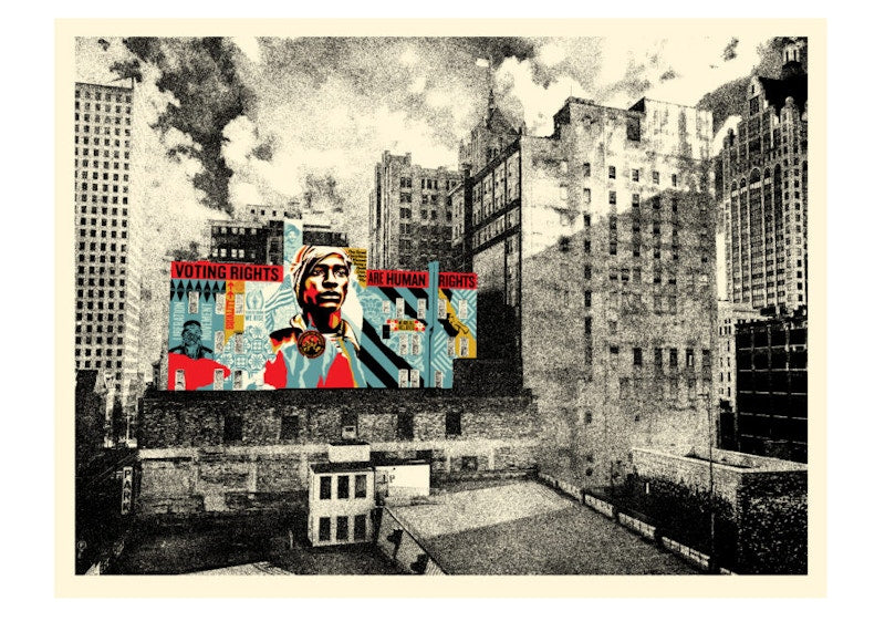 Shepard Fairey Voting Rights Are Human Right MKE Mural Print (Signed, Edition of 550)