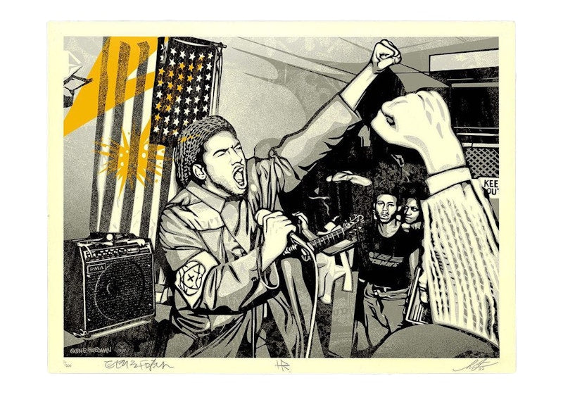 Shepard Fairey x Glen E. Friedman x HR Bad Brains- Fist & Flag (Signed, Edition of 600)