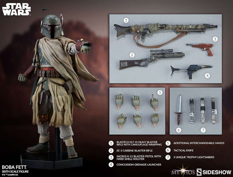 Sideshow Collectibles Star Wars Mythos Collection Boba Fett Deluxe Action Figure