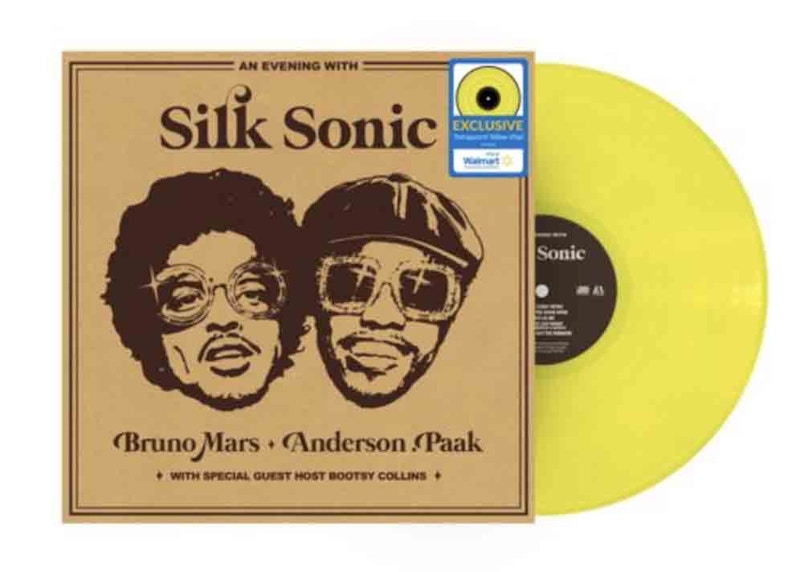 Silk Sonic (Bruno Mars & Anderson Paak) An Evening With Silk Sonic Walmart Exclusive LP Vinyl Translucent Yellow