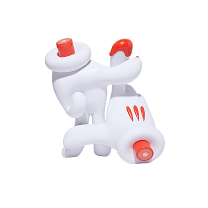 Slick OG LA Hands Vinyl Figure White/Red