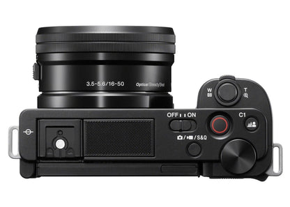 Sony Alpha ZV-E10 Mirrorless Vlog Camera (with 16-50mm Lens) ILCZVE10L/B Black