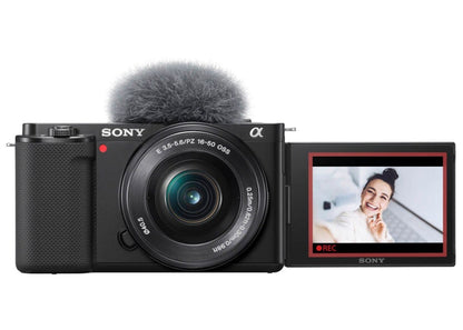 Sony Alpha ZV-E10 Mirrorless Vlog Camera (with 16-50mm Lens) ILCZVE10L/B Black