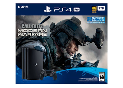 Sony Playstation PS4 Pro 1TB Call of Duty: Modern Warfare Bundle Console (US Plug) 3004138 Jet Black
