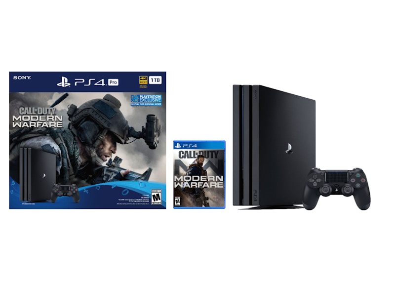 Sony Playstation PS4 Pro 1TB Call of Duty: Modern Warfare Bundle Console (US Plug) 3004138 Jet Black