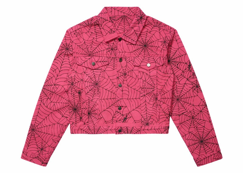 Sp5der AOP Trucker Jacket Pink