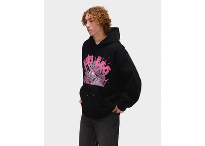 Sp5der Angel Number Hoodie Black