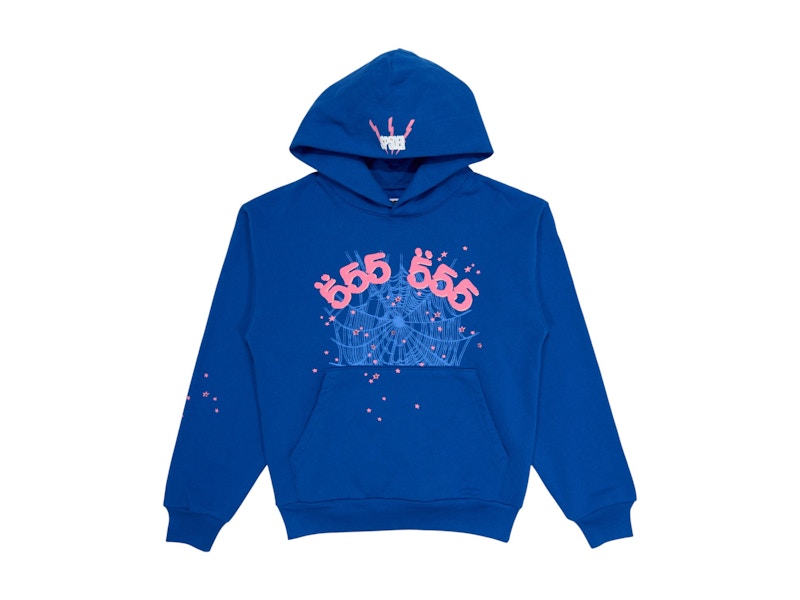 Sp5der Angel Number Hoodie Blue