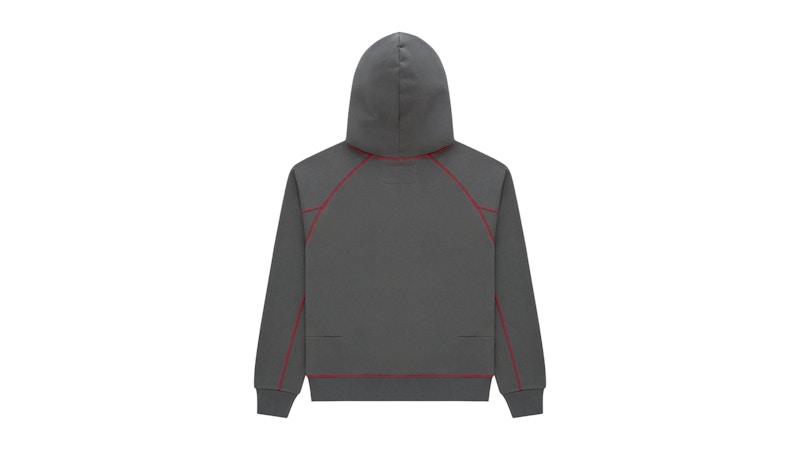 Sp5der Archive Contrast Hoodie Slate Grey