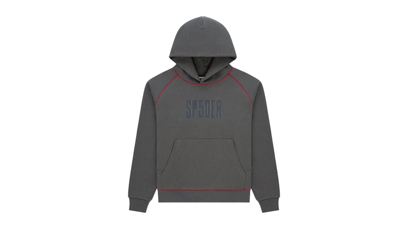 Sp5der Archive Contrast Hoodie Slate Grey