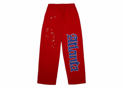 Sp5der Atlanta Open Leg Sweatpant Red