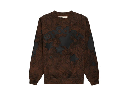 Sp5der Beluga Real Tree Camo Crewneck Sweatshirt Brown