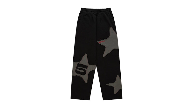 Sp5der Big Star Wide Leg Sweatpant Black