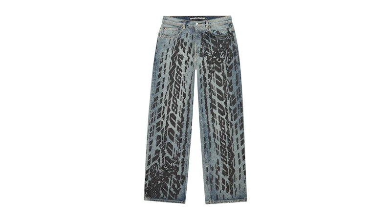 Sp5der Burnout Denim Jeans Indigo