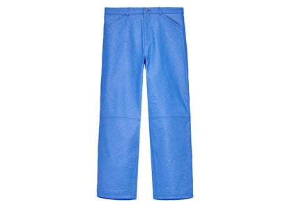 Sp5der Debossed Web Leather Pant Blue
