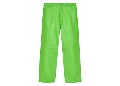Sp5der Debossed Web Leather Pant Green