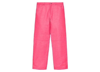 Sp5der Debossed Web Leather Pant Pink