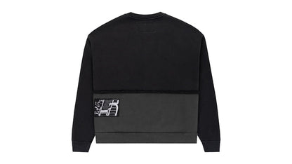 Sp5der Diffused Collegiate Crewneck Black