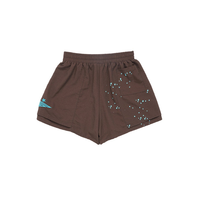 Sp5der Double Layer Shorts Chocolate