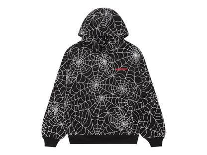 Sp5der Embroidered AOP Hoodie Black