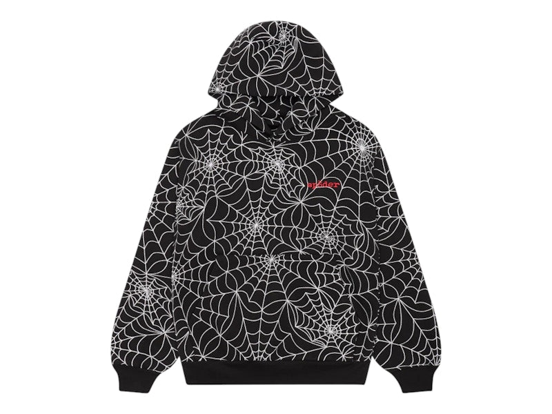 Sp5der Embroidered AOP Hoodie Black