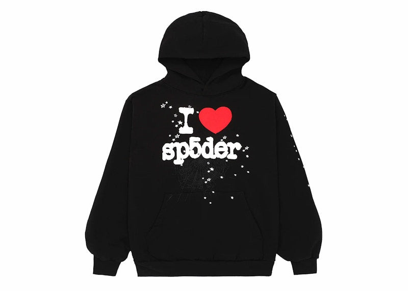 Sp5der I Heart SP5 Souvenir Hoodie Black