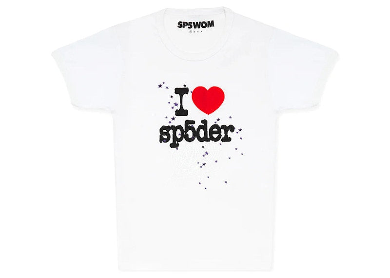 Sp5der I Heart SP5DER Baby Tee White