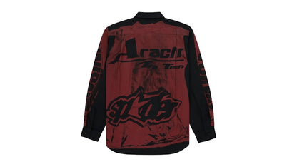 Sp5der Lap 5 Button Up Shirt Red