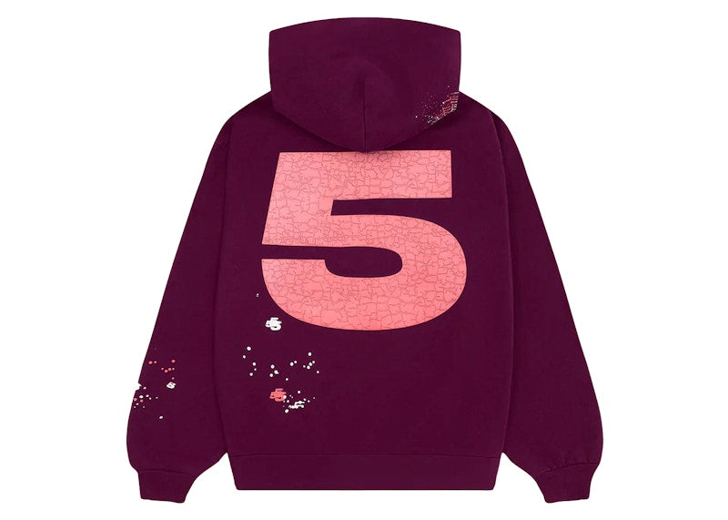 Sp5der Nocturnal Highway Hoodie Burgundy