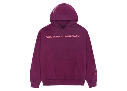 Sp5der Nocturnal Highway Hoodie Dark Purple