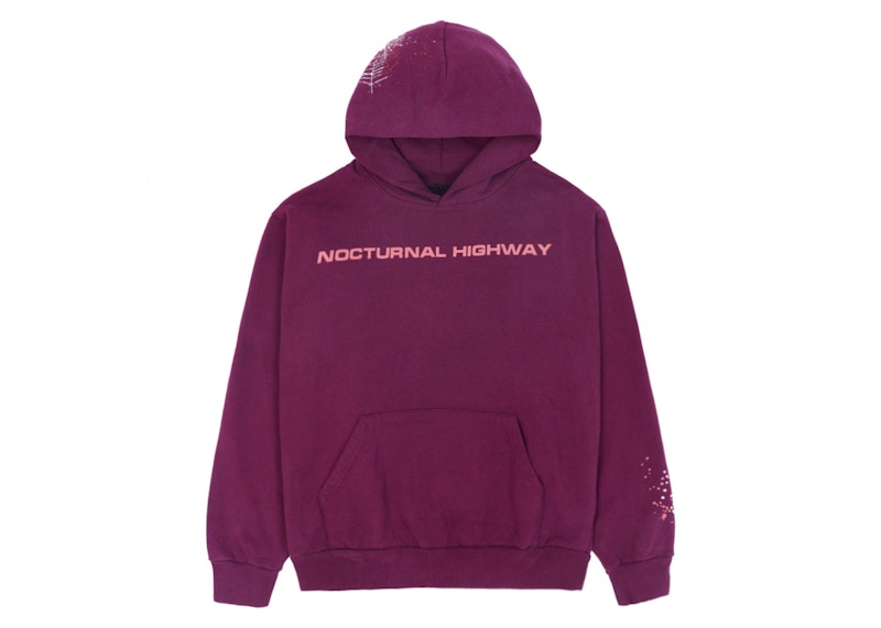 Sp5der Nocturnal Highway Hoodie Dark Purple