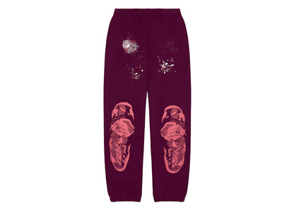 Sp5der Nocturnal Highway Sweatpant Burgundy