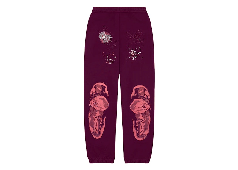Sp5der Nocturnal Highway Sweatpant Burgundy