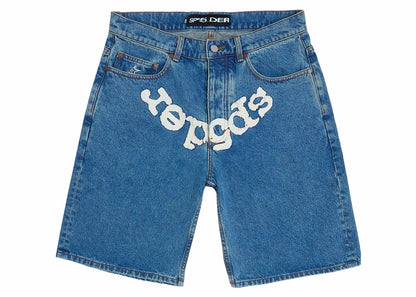 Sp5der OG Logo Denim Short Blue Denim